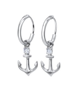 CZ Silver Hoop Earring HO-1659